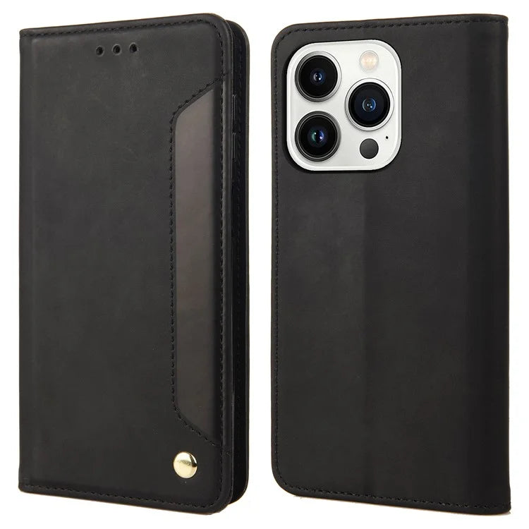 For iPhone 16 Pro Case PU Leather Shockproof Protection Wallet Phone Cover