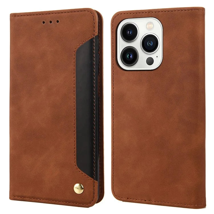For iPhone 16 Pro Case PU Leather Shockproof Protection Wallet Phone Cover