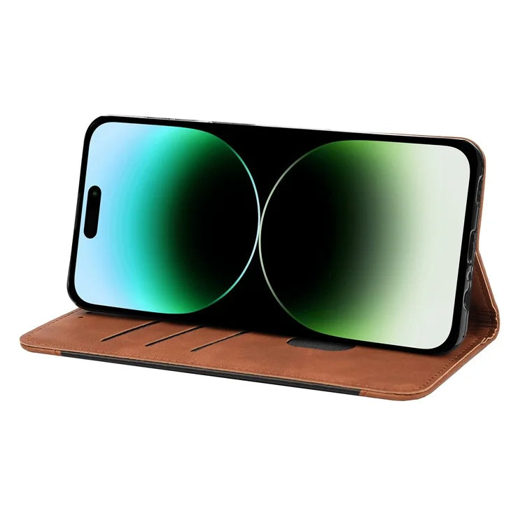 For iPhone 16 Pro Case PU Leather Shockproof Protection Wallet Phone Cover