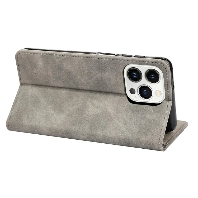 For iPhone 16 Pro Case PU Leather Shockproof Protection Wallet Phone Cover
