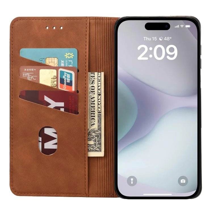 For iPhone 16 Case PU Leather Shockproof Protection Wallet Phone Cover