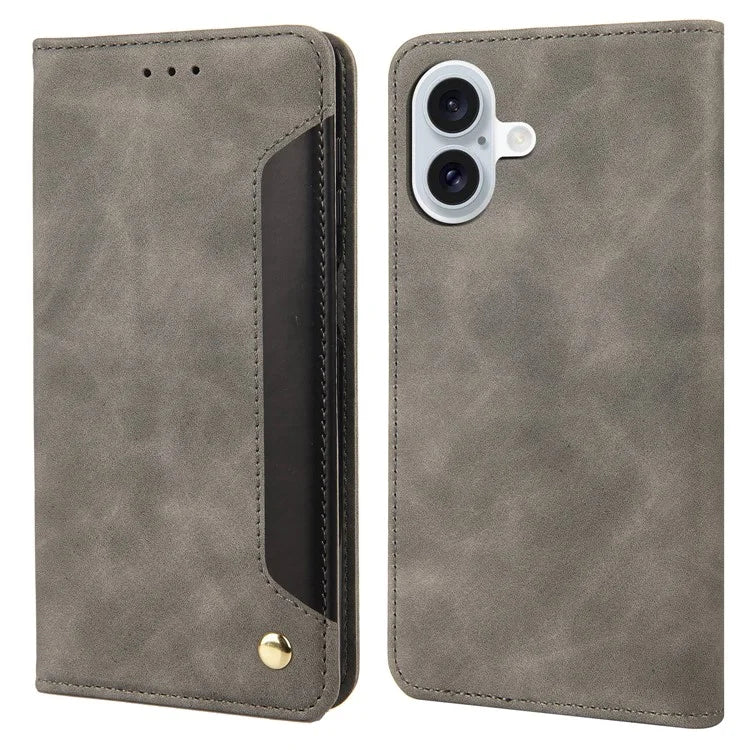 For iPhone 16 Case PU Leather Shockproof Protection Wallet Phone Cover