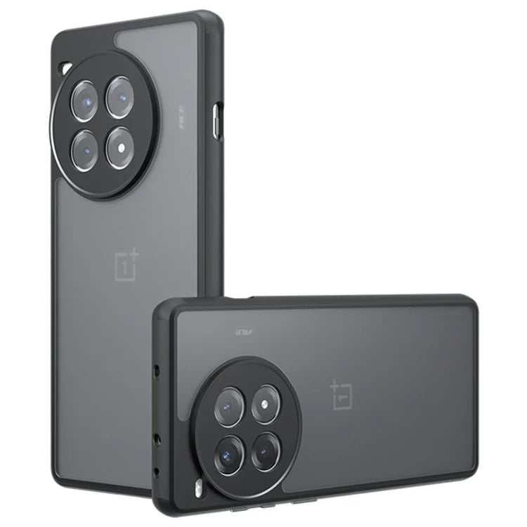 For OnePlus Ace 3 Pro 5G Case Skin-Touch TPU+PC Matte Phone Shell, Transparent Black