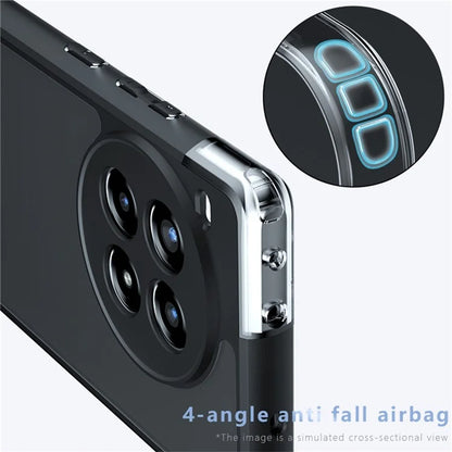 For OnePlus Ace 3 Pro 5G Case Skin-Touch TPU+PC Matte Phone Shell, Transparent Black