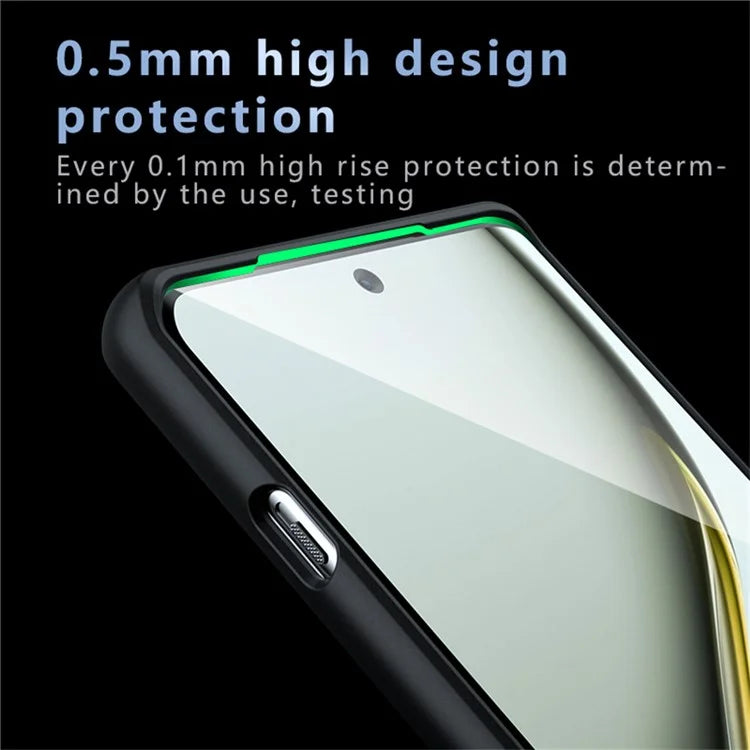 For OnePlus Ace 3 Pro 5G Case Skin-Touch TPU+PC Matte Phone Shell, Transparent Black