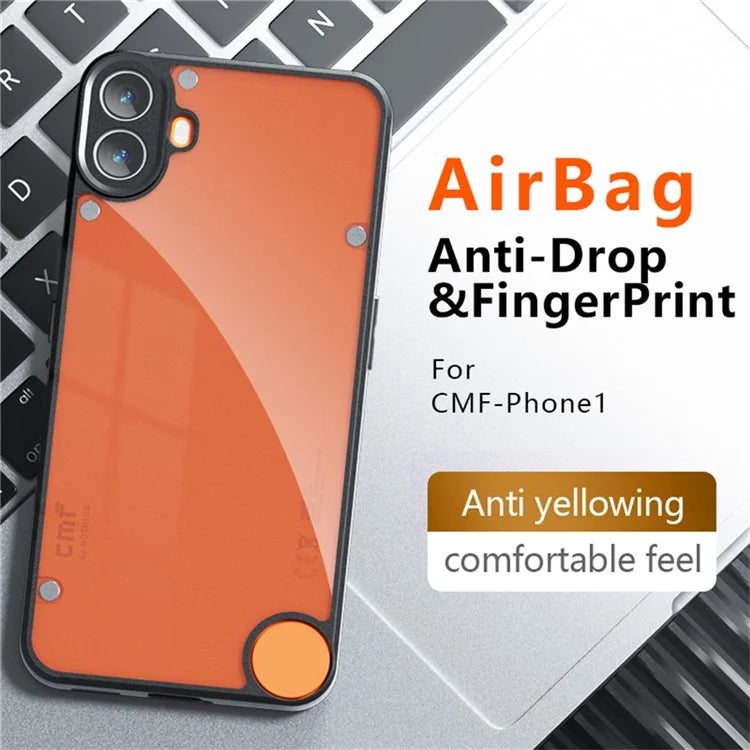 For Nothing CMF Phone 1 Case Skin-Touch TPU+PC Matte Phone Shell, Transparent Black