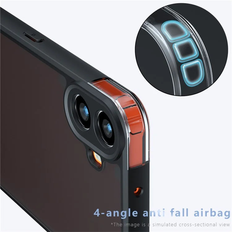For Nothing CMF Phone 1 Case Skin-Touch TPU+PC Matte Phone Shell, Transparent Black
