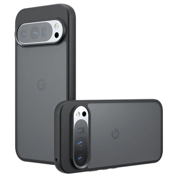 For Google Pixel 9 Pro  /  Pixel 9 Case Skin-Touch TPU+PC Matte Phone Shell, Transparent Black