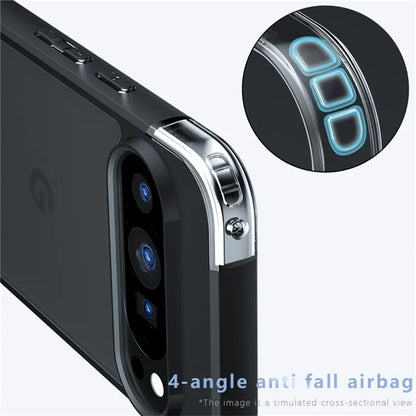 For Google Pixel 9 Pro  /  Pixel 9 Case Skin-Touch TPU+PC Matte Phone Shell, Transparent Black