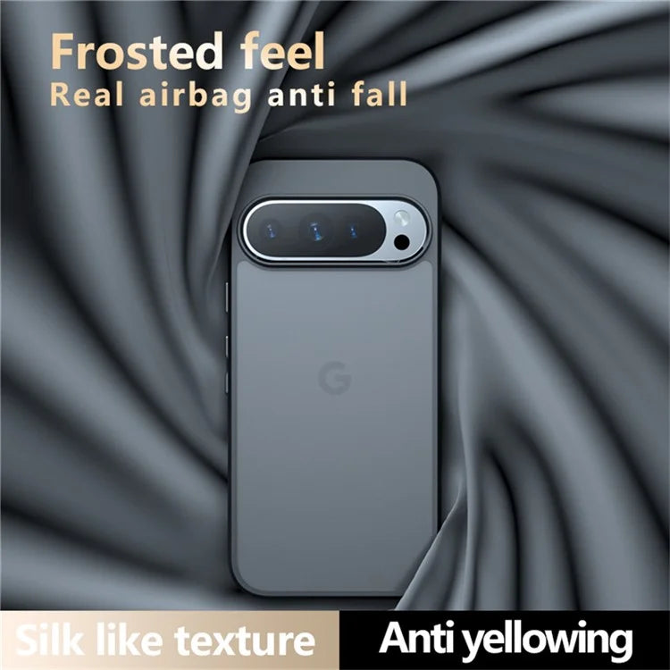 For Google Pixel 9 Pro  /  Pixel 9 Case Skin-Touch TPU+PC Matte Phone Shell, Transparent Black