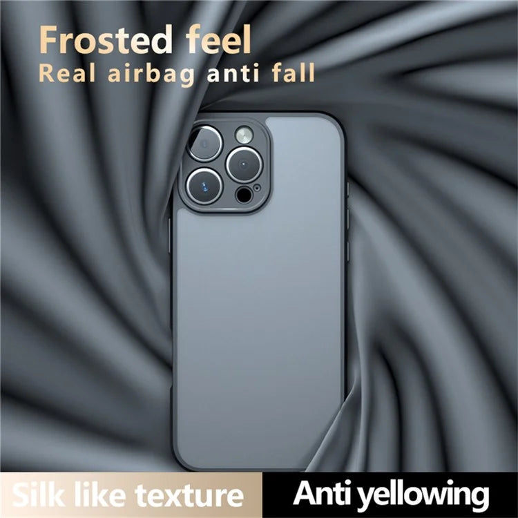 For iPhone 16 Pro Case Skin-Touch TPU+PC Matte Phone Shell, Transparent Black