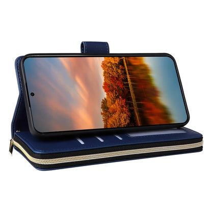 R20 For Samsung Galaxy S24 FE Case Zipper Pocket PU Leather Cover with 9 Card Slots