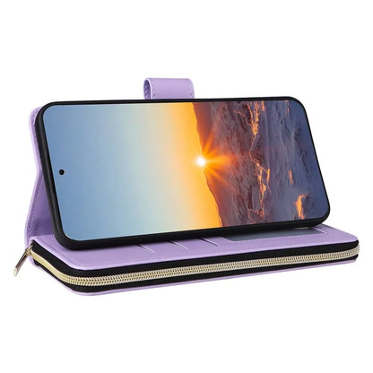 For Samsung Galaxy S24 FE Case Zipper Wallet Rhombus PU Leather Crossbody Phone Bag