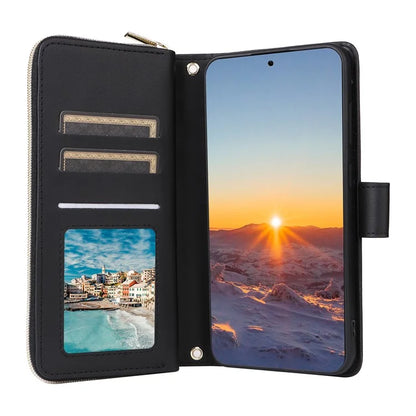 For Samsung Galaxy S24 FE Case Zipper Wallet Rhombus PU Leather Crossbody Phone Bag