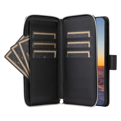 For Samsung Galaxy S24 FE Case Zipper Wallet Rhombus PU Leather Crossbody Phone Bag
