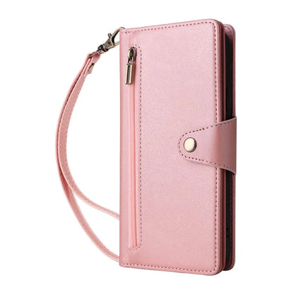 For Google Pixel 9 Pro Case Zipper Wallet Leather Stand Phone Cover Rivet Decor