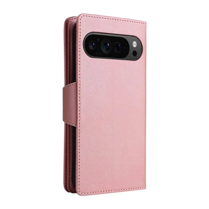 For Google Pixel 9 Pro Case Zipper Wallet Leather Stand Phone Cover Rivet Decor