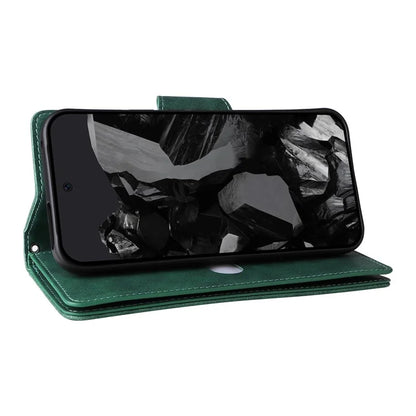For Google Pixel 9 Pro Case Zipper Wallet Leather Stand Phone Cover Rivet Decor