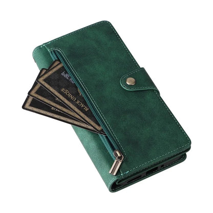 For Google Pixel 9 Pro Case Zipper Wallet Leather Stand Phone Cover Rivet Decor