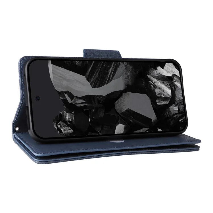 For Google Pixel 9 Pro Case Zipper Wallet Leather Stand Phone Cover Rivet Decor