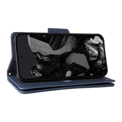 For Google Pixel 9 Pro Case Zipper Wallet Leather Stand Phone Cover Rivet Decor