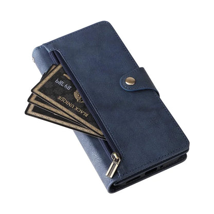 For Google Pixel 9 Pro Case Zipper Wallet Leather Stand Phone Cover Rivet Decor