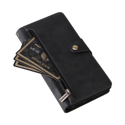 For Google Pixel 9 Pro Case Zipper Wallet Leather Stand Phone Cover Rivet Decor