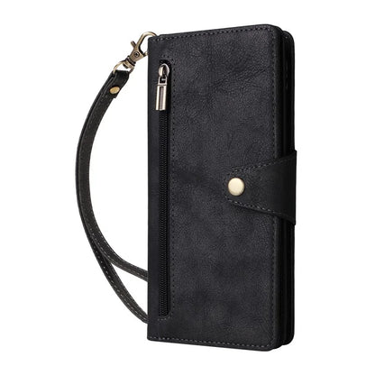 For Google Pixel 9 Pro Case Zipper Wallet Leather Stand Phone Cover Rivet Decor