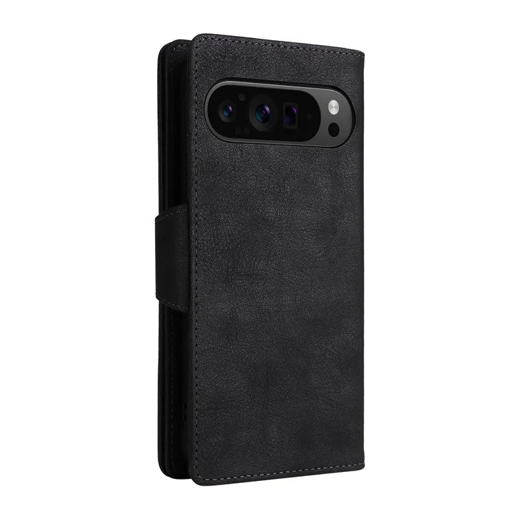 For Google Pixel 9 Pro Case Zipper Wallet Leather Stand Phone Cover Rivet Decor