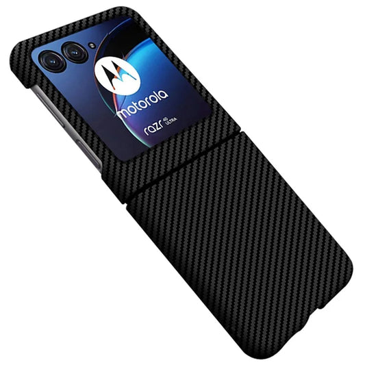 For Motorola Razr 50 Ultra 5G Case Aramid Fiber+PC Anti-Drop Folding Phone Cover