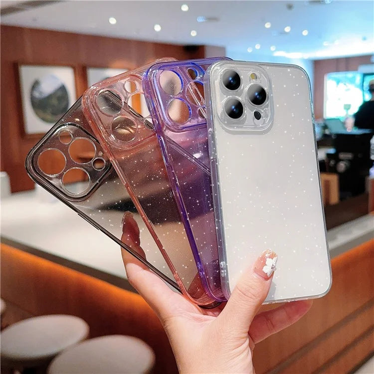 For iPhone 14 Pro Max Case Clear Glitter Shockproof TPU Phone Cover