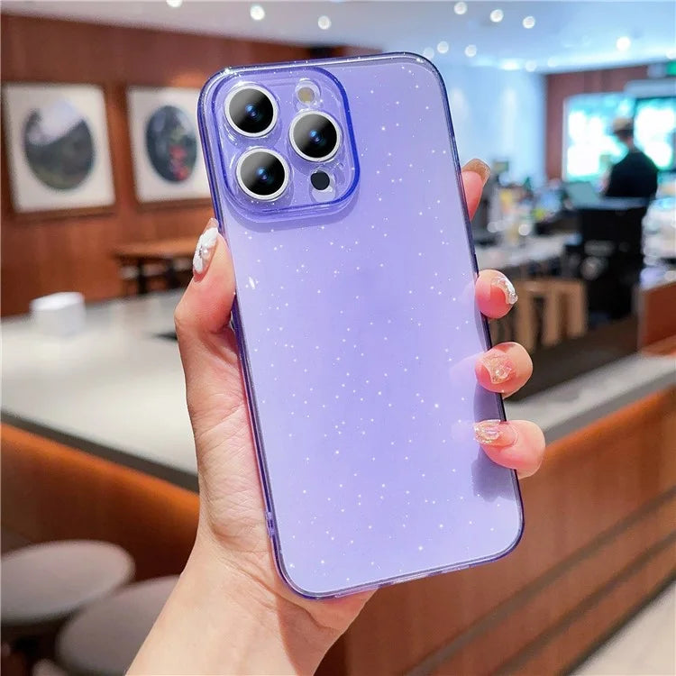 For iPhone 14 Pro Max Case Clear Glitter Shockproof TPU Phone Cover