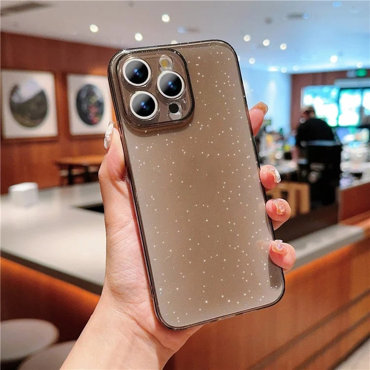 For iPhone 15 Pro Case Glitter TPU Anti-Scratch Clear Back Cover