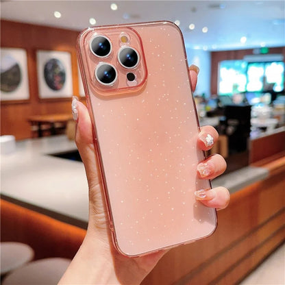 For iPhone 15 Pro Max Case Shiny Sparkle TPU Flexible Phone Cover