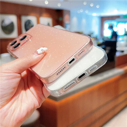 For iPhone 15 Pro Max Case Shiny Sparkle TPU Flexible Phone Cover
