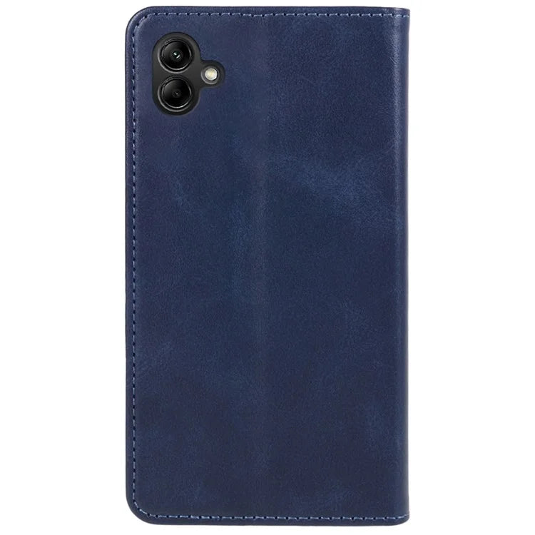 For Samsung Galaxy A06 Case Leather Wallet Phone Cover Calf Texture Hidden Magnetic Closure