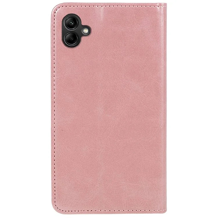 For Samsung Galaxy A06 Case Leather Wallet Phone Cover Calf Texture Hidden Magnetic Closure