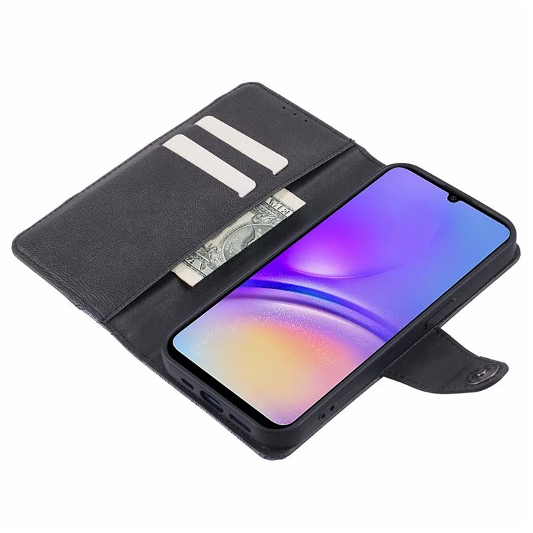 For Samsung Galaxy A16 5G Case Flip Stand View Leather Phone Cover Splicing Texture