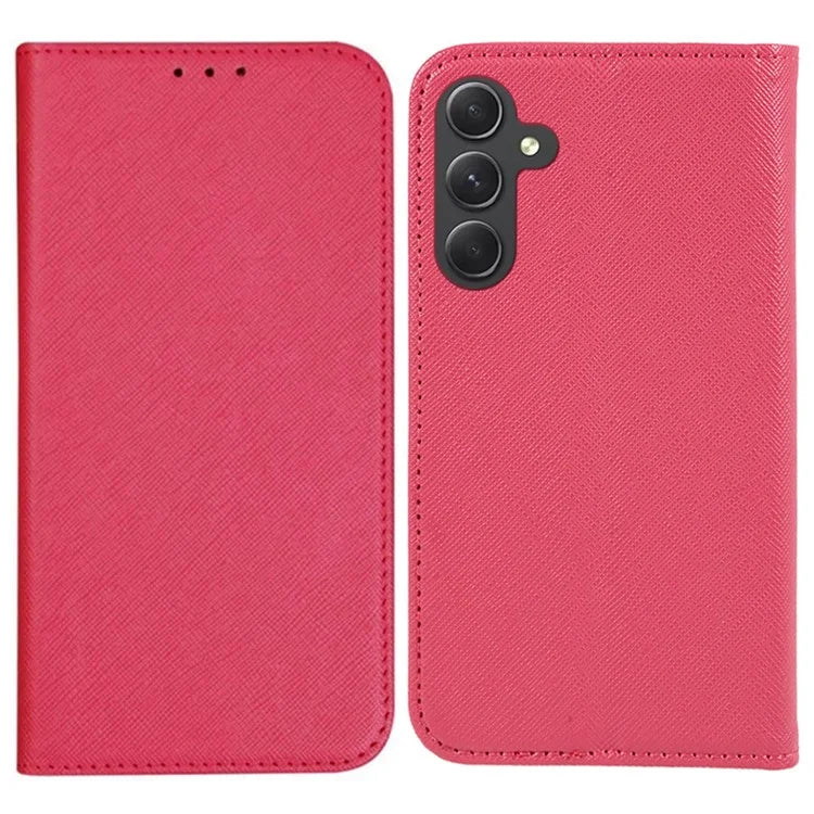 For Samsung Galaxy A16 5G Case PU Leather Cross Texture Phone Cover Strong Magnetic Suction