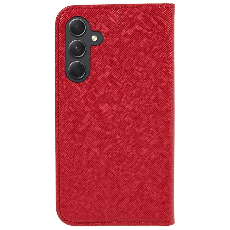 For Samsung Galaxy A16 5G Case PU Leather Cross Texture Phone Cover Strong Magnetic Suction