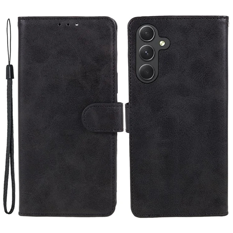 For Samsung Galaxy A16 5G Case PU Leather Stand Magnetic Closure Phone Cover Calf Texture
