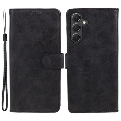 For Samsung Galaxy A16 5G Case PU Leather Stand Magnetic Closure Phone Cover Calf Texture
