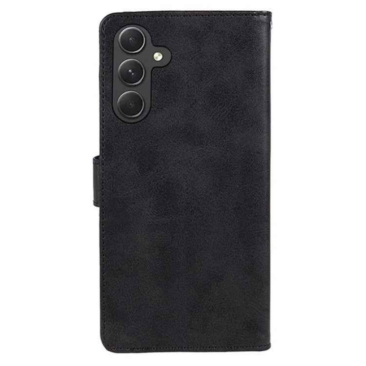 For Samsung Galaxy A16 5G Case PU Leather Stand Magnetic Closure Phone Cover Calf Texture