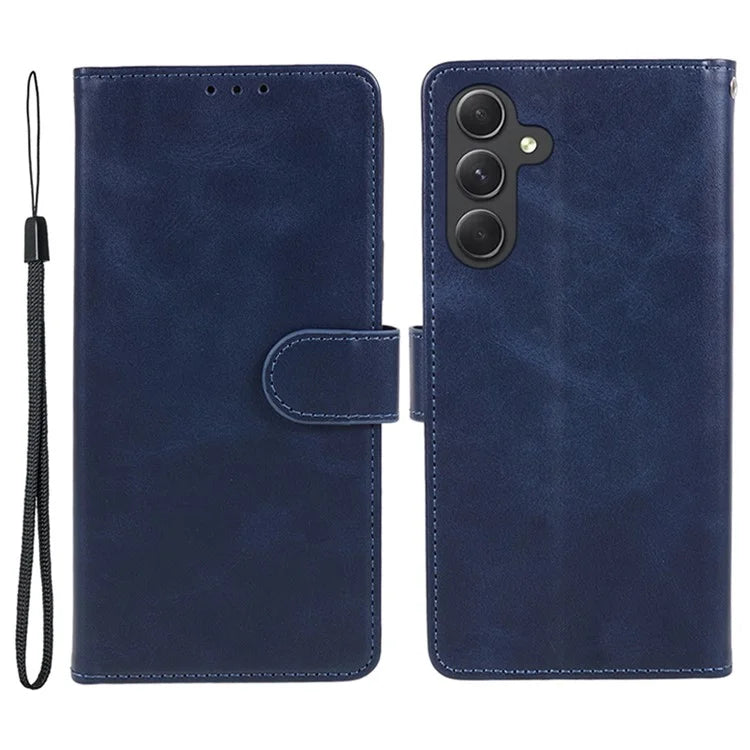 For Samsung Galaxy A16 5G Case PU Leather Stand Magnetic Closure Phone Cover Calf Texture