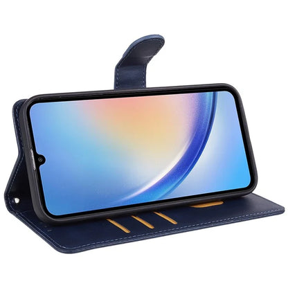 For Samsung Galaxy A16 5G Case PU Leather Stand Magnetic Closure Phone Cover Calf Texture