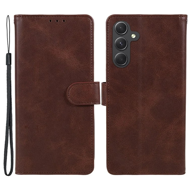 For Samsung Galaxy A16 5G Case PU Leather Stand Magnetic Closure Phone Cover Calf Texture