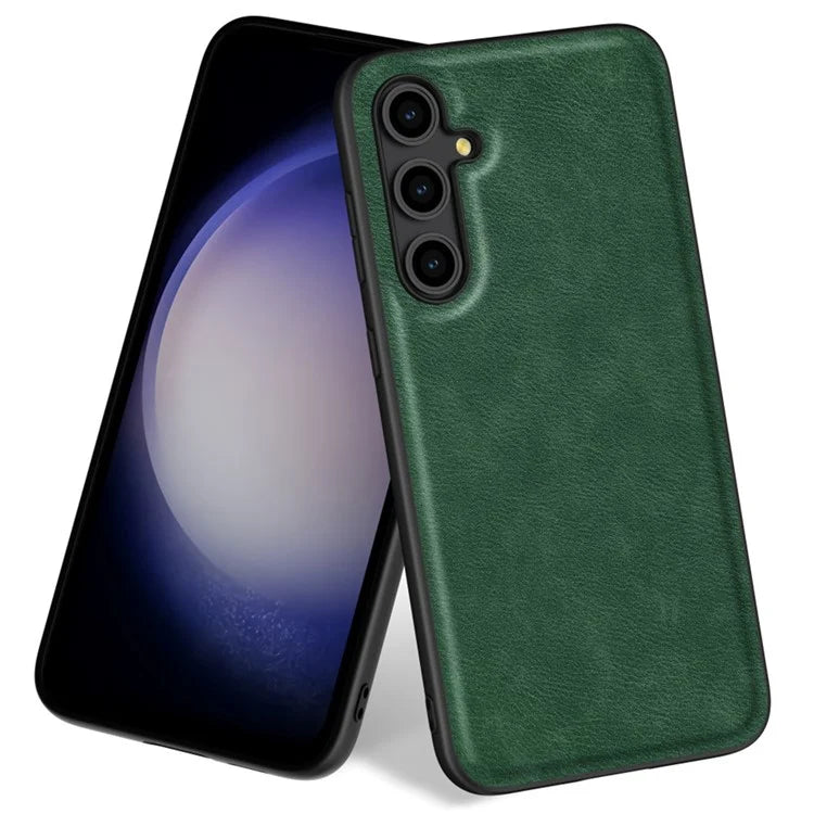 For Samsung Galaxy A16 5G Case Retro Leather Coated PC+TPU Anti-Shock Phone Cover