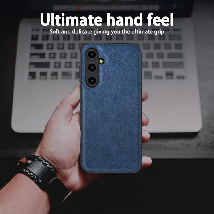 For Samsung Galaxy A16 5G Case Retro Leather Coated PC+TPU Anti-Shock Phone Cover