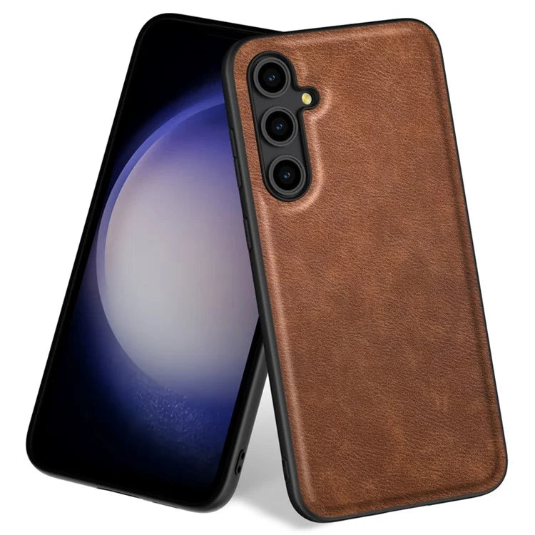 For Samsung Galaxy A16 5G Case Retro Leather Coated PC+TPU Anti-Shock Phone Cover