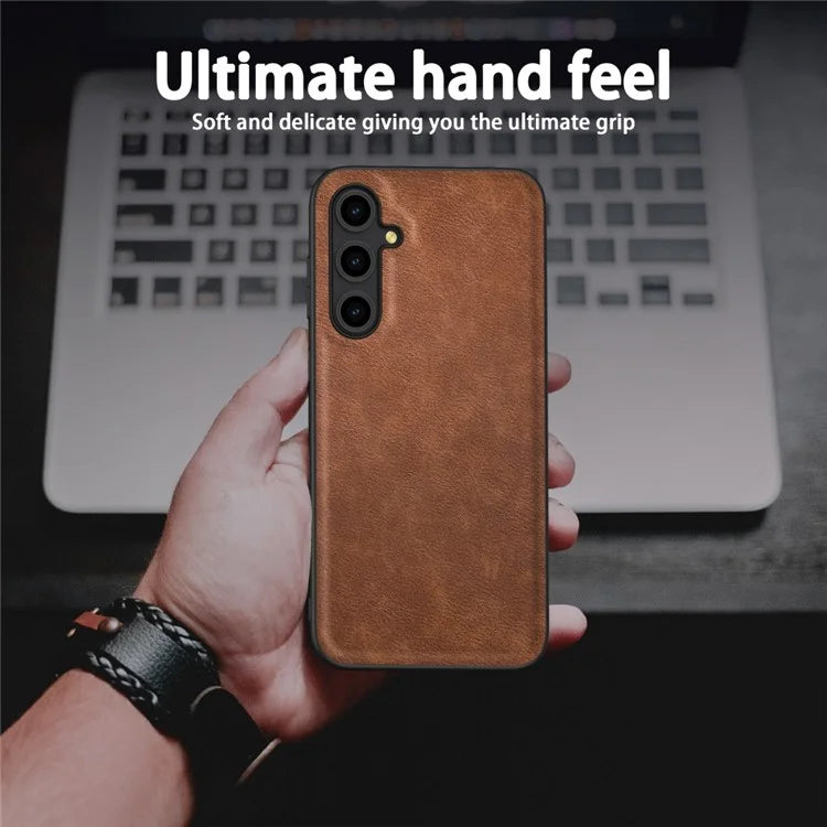 For Samsung Galaxy A16 5G Case Retro Leather Coated PC+TPU Anti-Shock Phone Cover